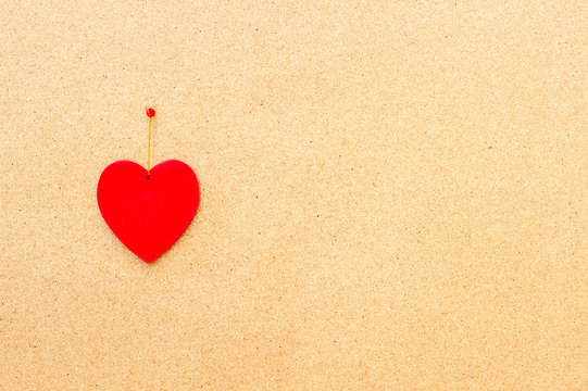 Valentine's day heart on wooden background
