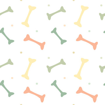 pastel colorful cute bones seamless vector pattern background illustration