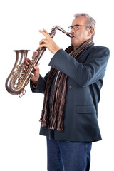 lässiger älterer Saxophonist
