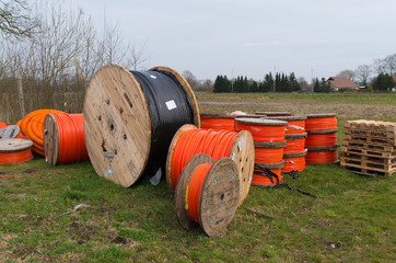 orange fiber cables