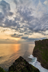 Uluwatu Temple on Bali Island during Sunset.