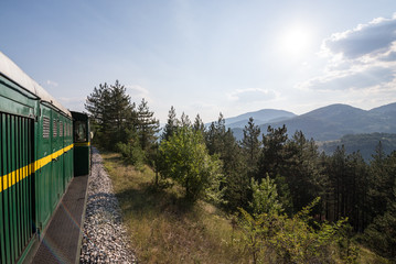 Obraz premium Sargan Eight narrow gauge railway from the village of Mokra Gora to Sargan Vitasi station in Serbia
