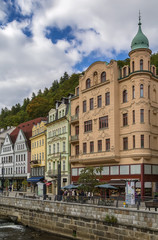 embankment of Tepla river, Karlovy Vary, Czech republic