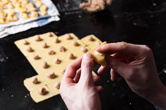 Hand Making Tortellini