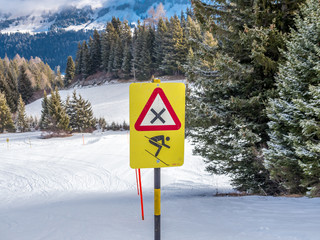 Danger sign for high speed on the Swiss Alps - 2