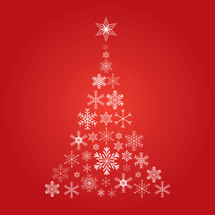 Christmas tree with snowflake icons - 99191905
