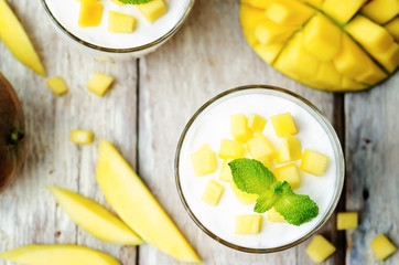 mango vanilla whipped cream dessert
