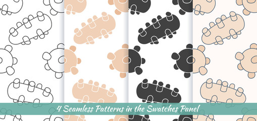 Seamless patterns with Thai massage, spa elements