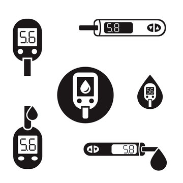 Diabetes Glucometer Icons 08 A