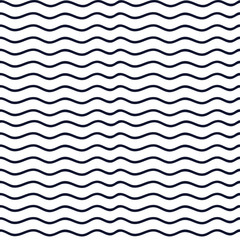 Hand drawn seamless indigo irregular wave line texture