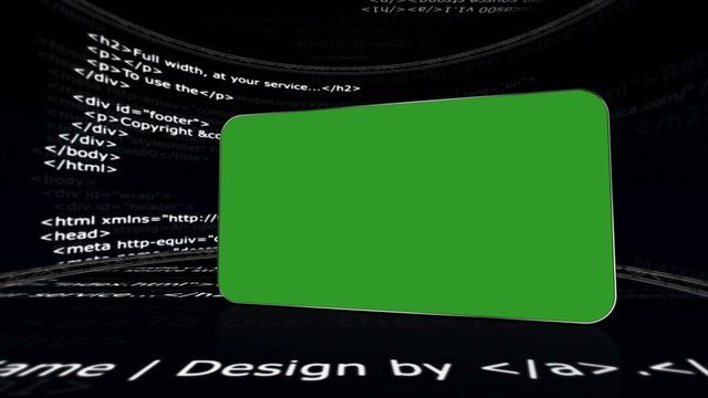 HTML Code Room, with Green Screen and Alpha Channel, Loop, 4k
