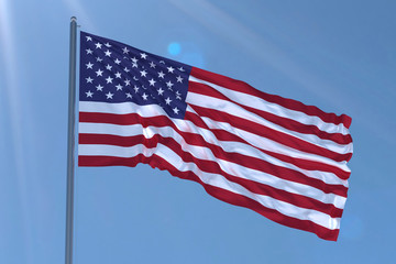 Fototapeta premium american flag waving on wind