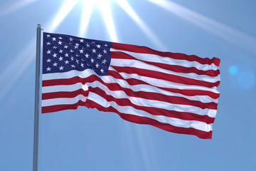 american flag waving on wind