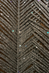 Fototapeta premium Glitter silver feather pattern background