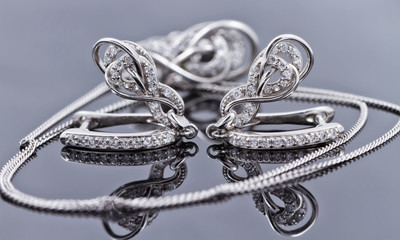 Elegant silver earrings in the shape of a horseshoe