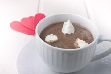 Hot chocolate with marshmallows for special day