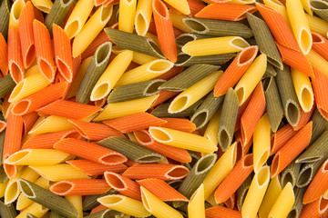 Three color penne pasta