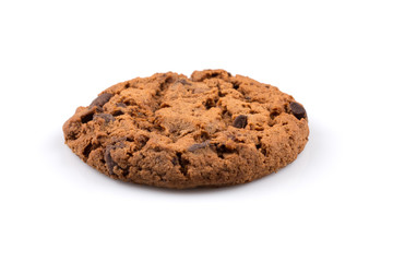 Chocolate chip cookie isolated on white