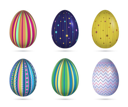 Set of colorful Easter eggs
