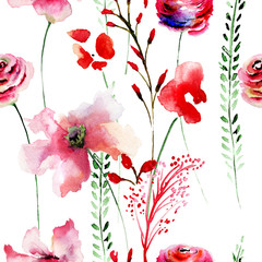 Fototapety  Wzór ze stylizowanymi kwiatami