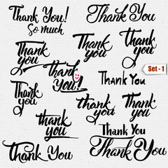 Thank you - typographic calligraphic lettering
