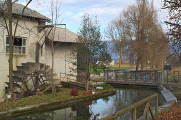 Wheel water mill in Reana del Rojale, Friuli, Italy
