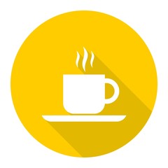 Coffee Icon with long shadow