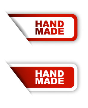 red vector paper sticker hand made (two variant)