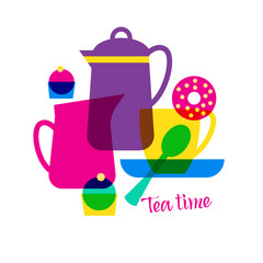 Tea time with lettering.
