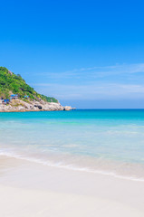 beautiful beach with blue water on the island