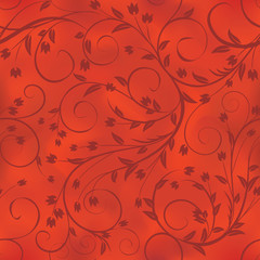 Seamless floral pattern on blurred background