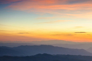 beautiful landscape sunset view in mountain