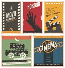 Retro cinema posters and flyers collection