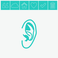 Obraz premium Ear vector icon.
