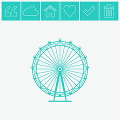Ferris Wheel vector icon.