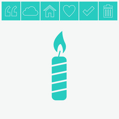 Candle vector icon.