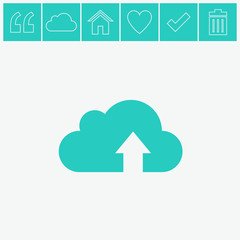 Cloud download vector icon.