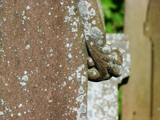 Gravestone with lichen