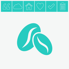 Coffee beans vector icon.