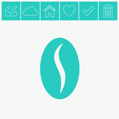 Coffee bean vector icon.