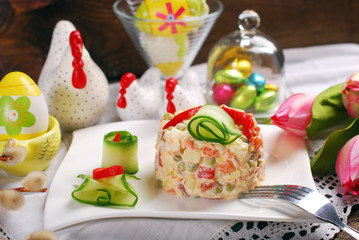 vegetable salad with mayonnaise for easter