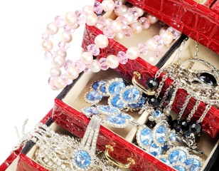 Treasure chest over white