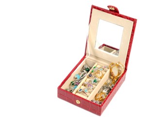 Treasure chest over white