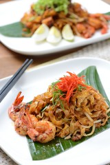 Close-up Penang famous stir fried char kuey teow