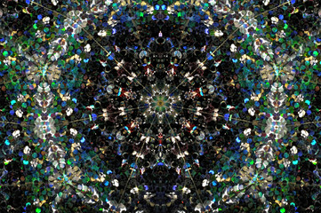 Abstract Background kaleidoscope effect polygon circle ornament.