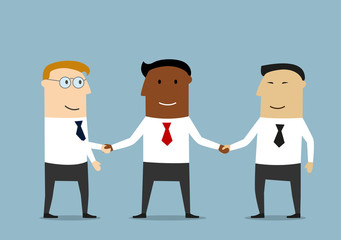 Fototapeta premium Handshake of multiethnic business partners