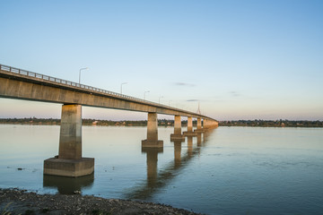Fototapeta na wymiar Bridge across the Mekong River. Thai-Lao friendship bridge