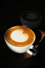 Obraz na płótnie Canvas Vintage latte art coffee