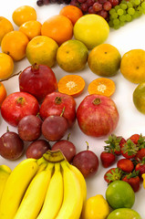 Fototapeta na wymiar Set of collection of many ripe fruits