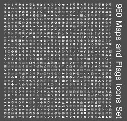 Map and Flags  Icon set